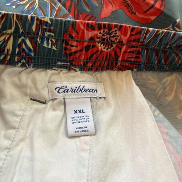 NWT Caribbean Aqua Collection Men's Shorts 9" Inseam‎ Poppy Floral Size XXL - Picture 5 of 6